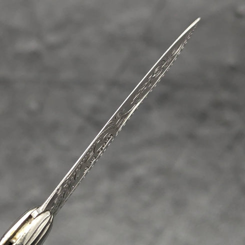 1916 British Antique White Pearl Shell Handle Pure Silver Engraving Blade Folding Pen Knife